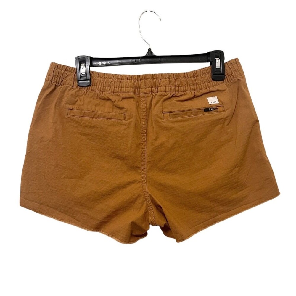 VUORI Caramel Vintage Wash Ripstop Shorts Mid Rise Pockets Stretch Hiking Size M - Picture 2 of 4
